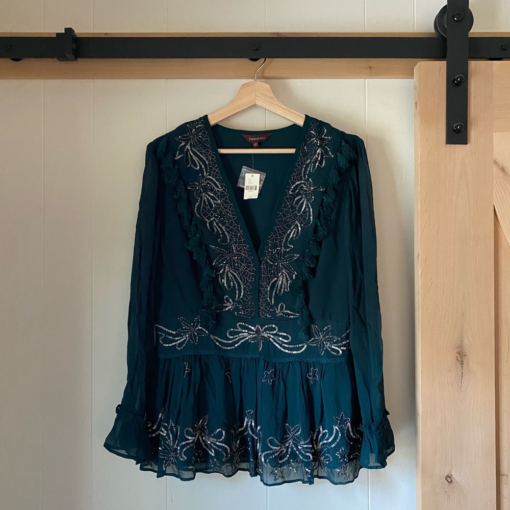 Anthropologie Ranna Gill Catarina Embroidered Top